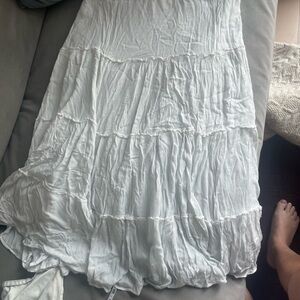 White Tiered Maxi Skirt
